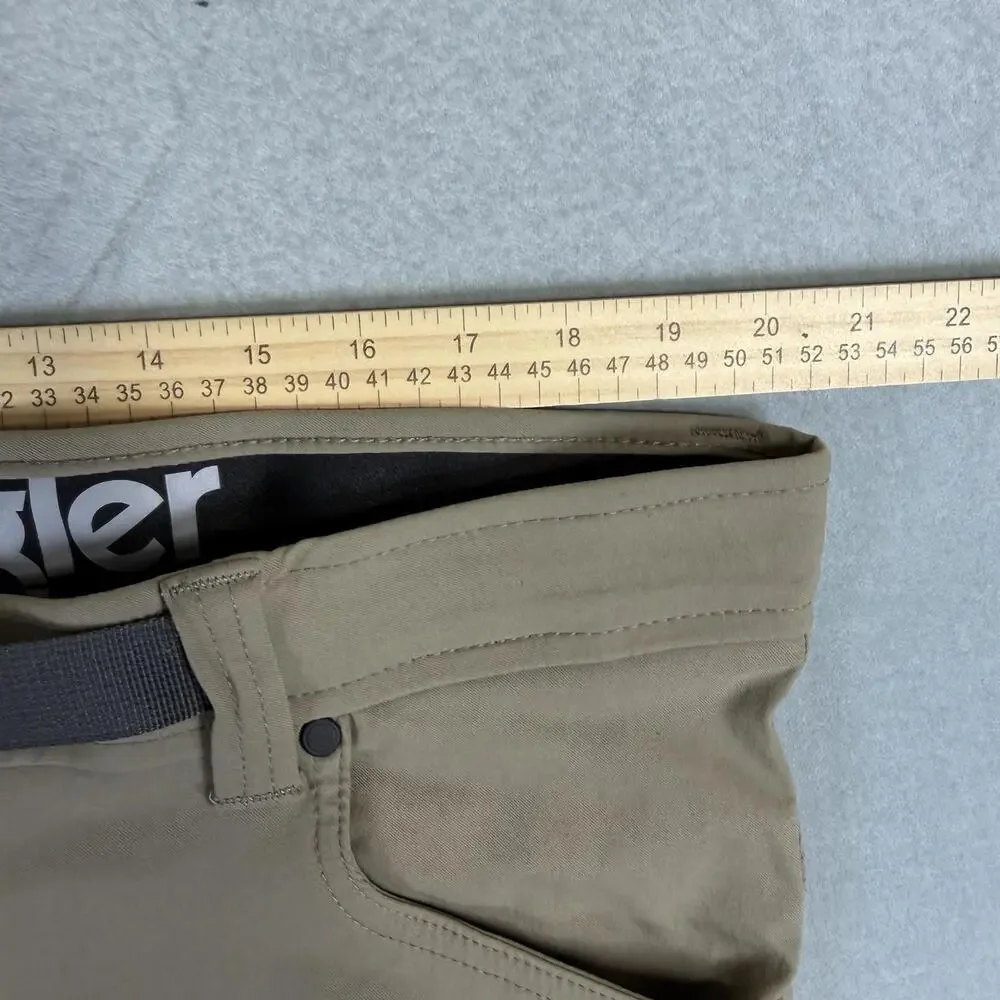 Wrangler ATG Pants Mens 40x30 Beige Belted Outdoor Hiking All Terrain Gear Cinch